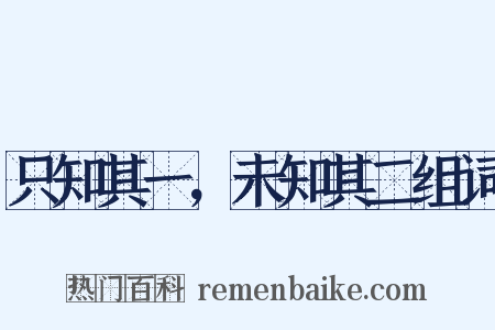 只知其一，未知其二组词是什么意思的图片